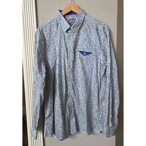 Soul Of London Men's Shirt XL Long Sleeve Button Down Fancy Eye Glasses shirt